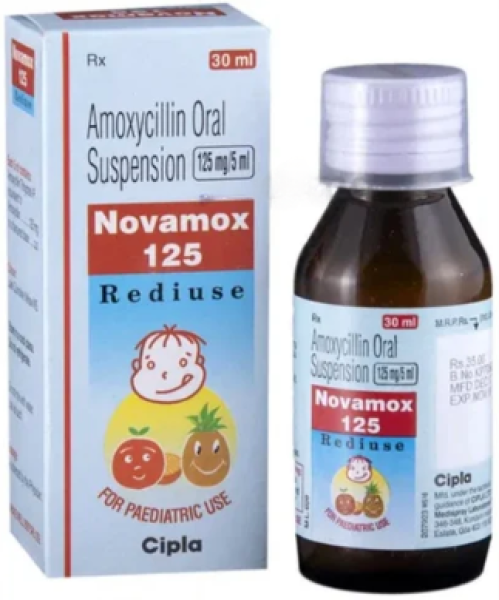 Amoxil 125mg Oral Suspension 30ml Bottle (Generic Equivalent)