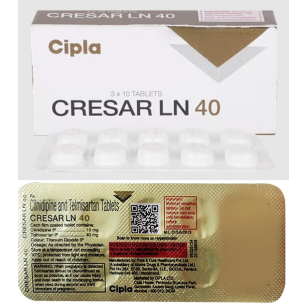 Cilnidipine (10mg) + Telmisartan (40mg) Tablet (Generic Equivalent)