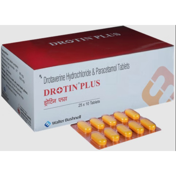 Drotaverine 80mg + Paracetamol 500mg Tablet (Generic Equivalent)