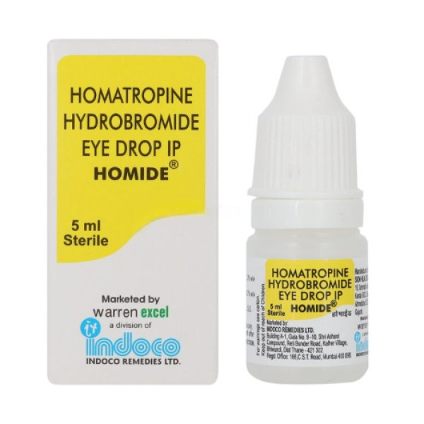 A box and a bottle of Homatropine (2%) Eye Drop