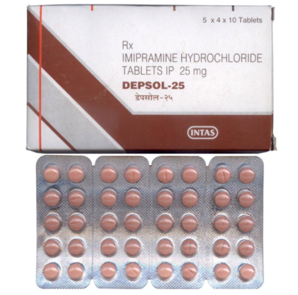 A pack and strips of Imipramine tablets
