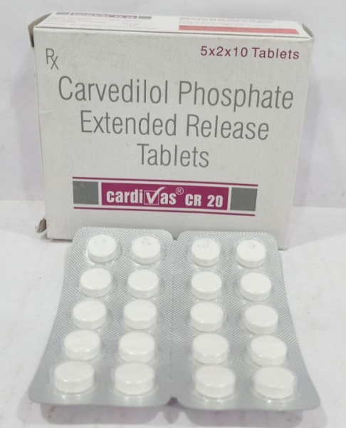 A pack and a strip of Carvedilol Tablet