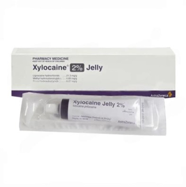 A pack and a tube of Lidocaine (2%) Jelly