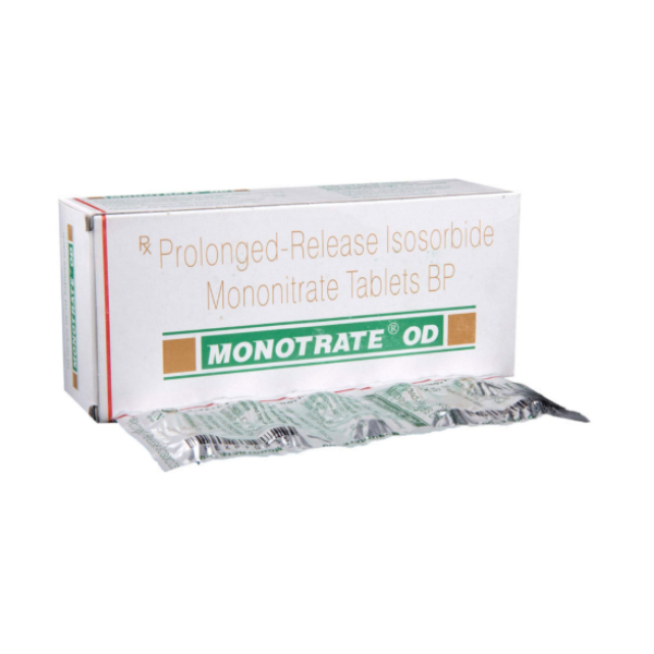 A box and a strip of Isosorbide Mononitrate (50mg) Tablet