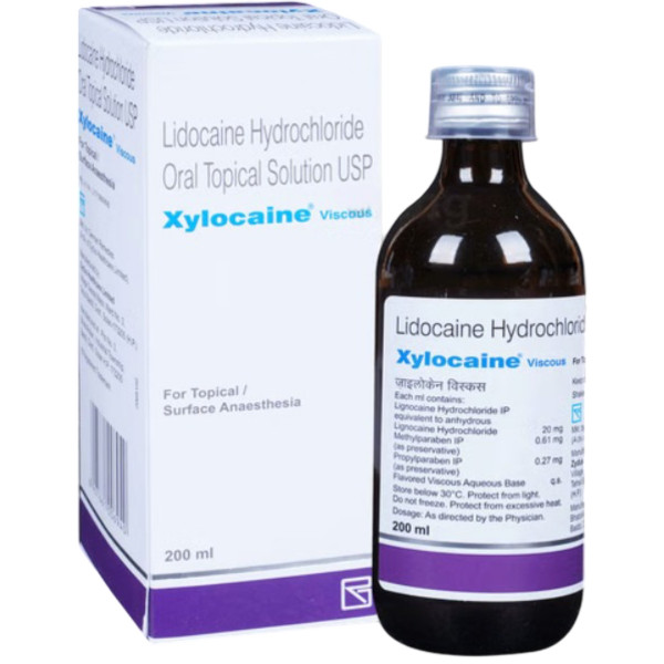 A pack and a bottle of Lidocaine (20mg/ml) Viscous Solution