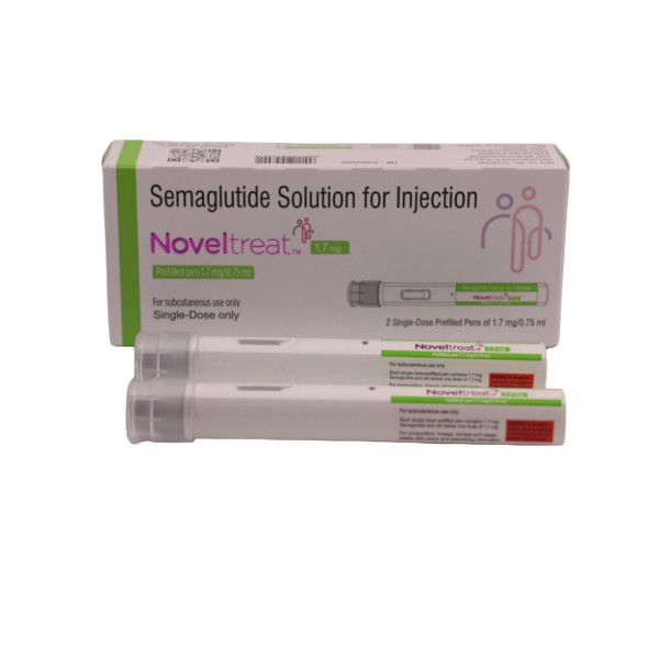 A pack and two prefilled pens of Semaglutide (1.7mg/0.75ml)