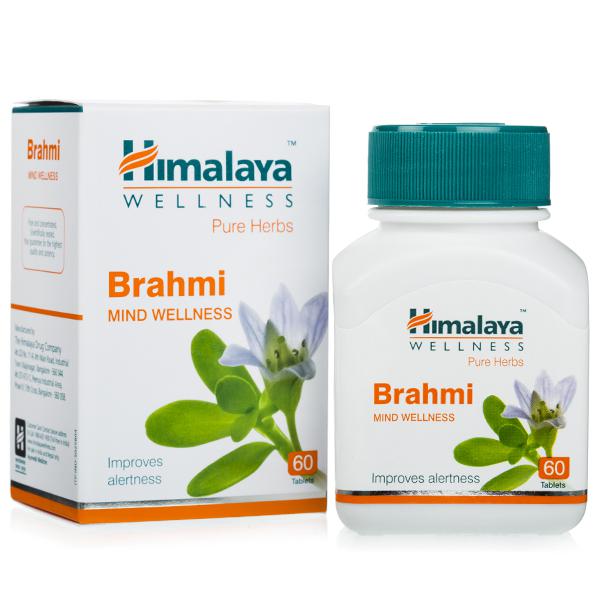 Box and bottle of Pure Herbs - Himalaya Brahmi Tablets