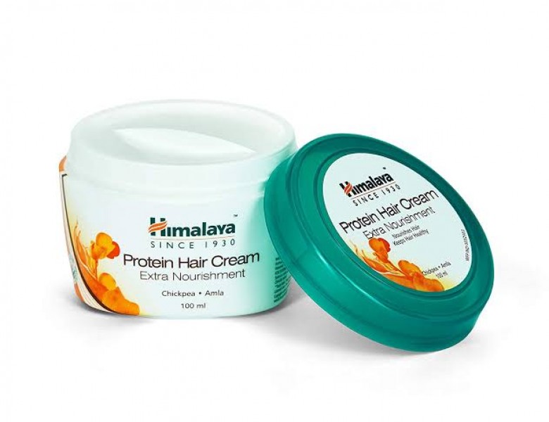 An open jar pack of Himalaya - Protein Hair Cream 100 ml - Extra Nourishment