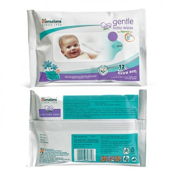 Front and backide of Himalaya - Gentle Extra Soft Baby Wipes Pack 