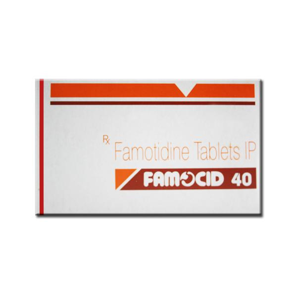 A box of Famotidine 40mg Tablet