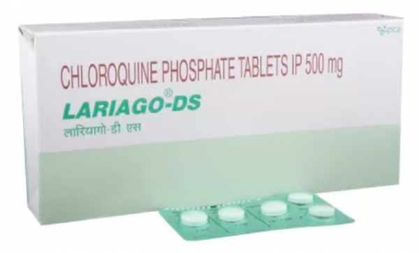 Box and blister strip of Chloroquine (500mg) Tablet