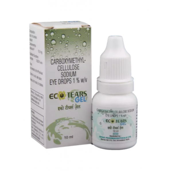 A box and a bottle of Carboxymethylcellulose 0.5 % Eye drops 10ml