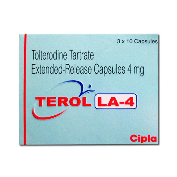 A box of generic Tolterodine 4mg Capsules