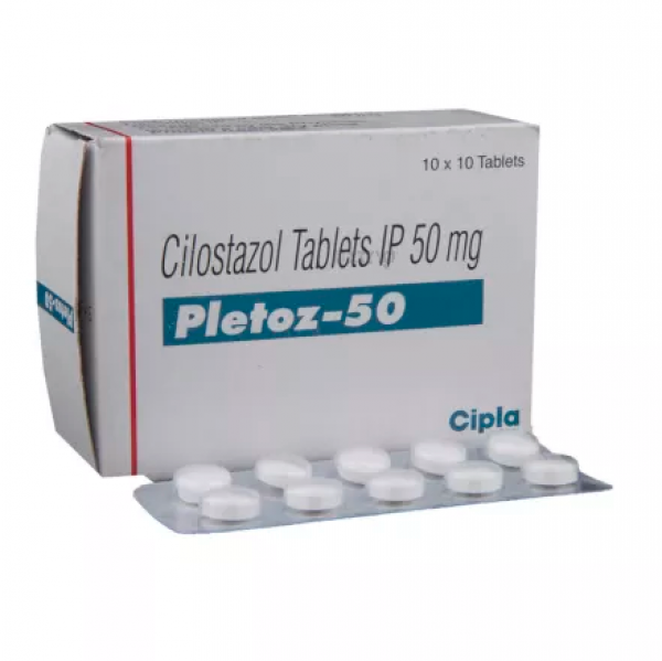 Box and blister strips of generic Cilostazol (50mg) Tablet