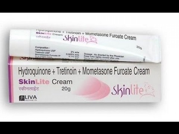 Box and tube of generic Hydroquinone (2%) + Mometasone (0.1%) + Tretinoin (0.025%) Cream