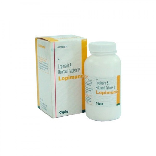 Bottle and a box of Lopinavir (200mg) + Ritonavir (50 mg) Tablet