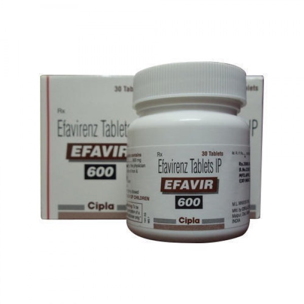Box and a bottle of Efavirenz 600mg Tablets