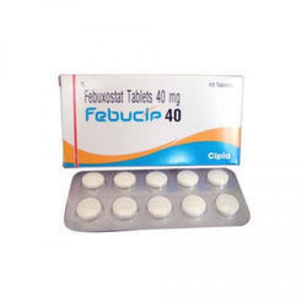 Box and blister strips of generic Febuxostat (40mg) Tablet