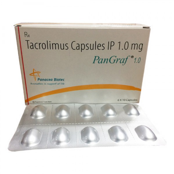Box and blister strip of generic Tacrolimus (1mg) Capsule