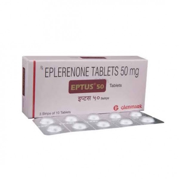 Box of generic Eplerenone 50 mg Tablet