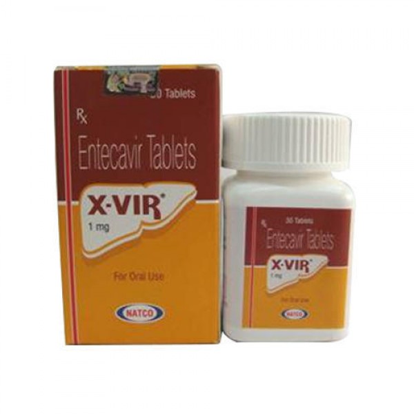 A bottle and a box of Entecavir 1mg Tablet