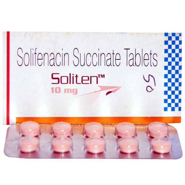 Box and blister strip of Solifenacin Succinate 10mg Tablet