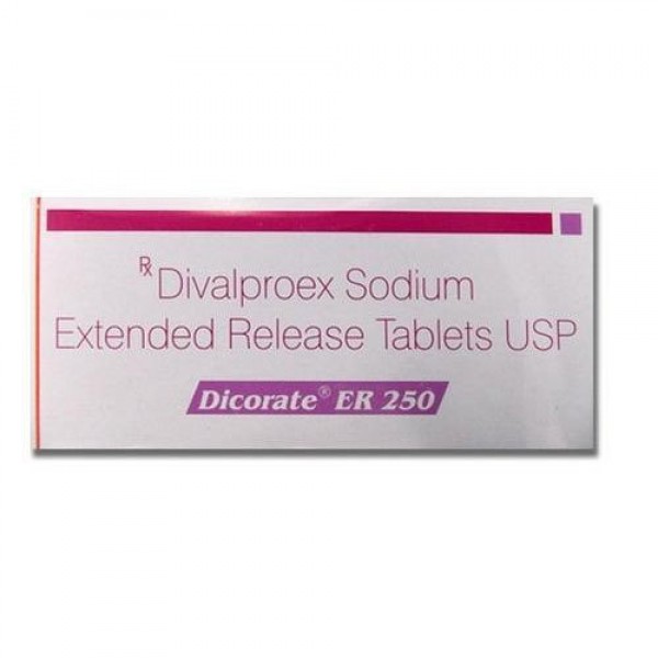 Box of generic Divalproex 250mg Tablet