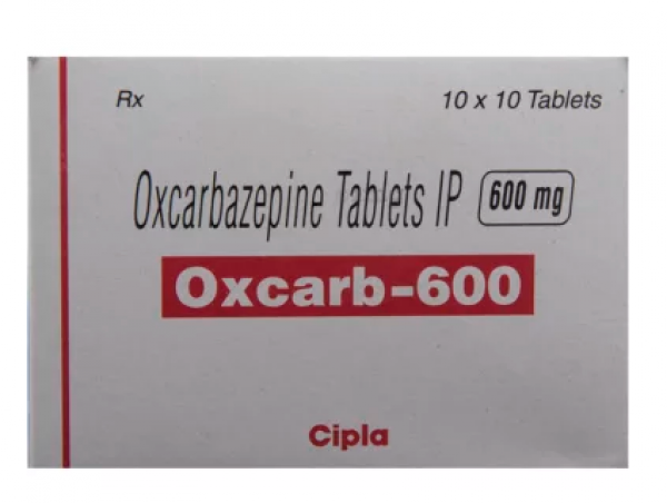 Box of generic Oxcarbazepine 600mg Tablet