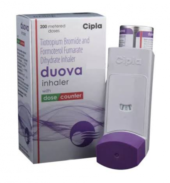 A box of Formoterol (6mcg) + Tiotropium (9mcg) Inhaler