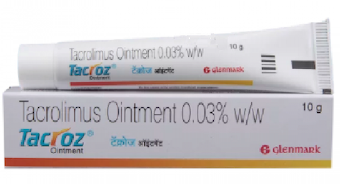 Tube and a box of generic Tacrolimus 0.03% Ointment