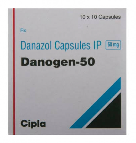 Box of generic Danazol 50mg Capsule