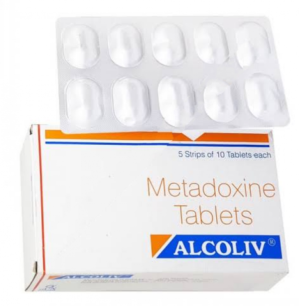 A strip and a box of generic Metadoxine 500mg Tablet