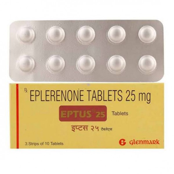 Box and a strip of Eplerenone 25 mg Tablet