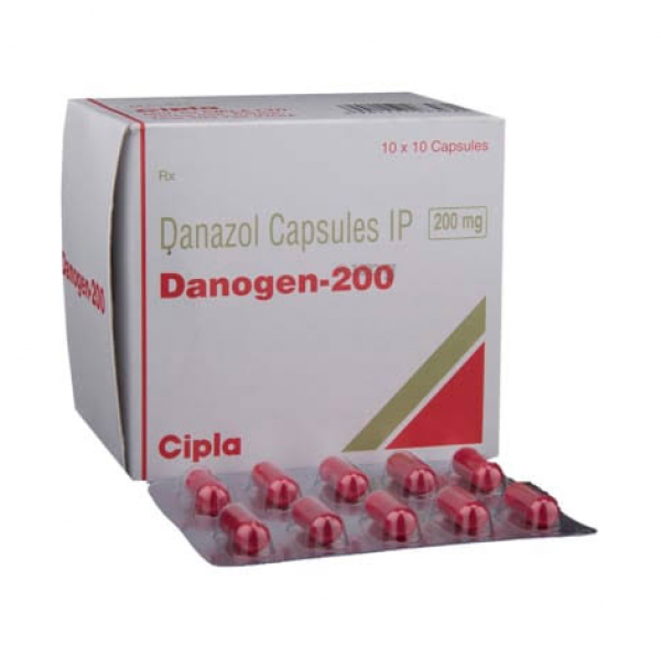 Box and blister strips of Danazol 200mg capsule