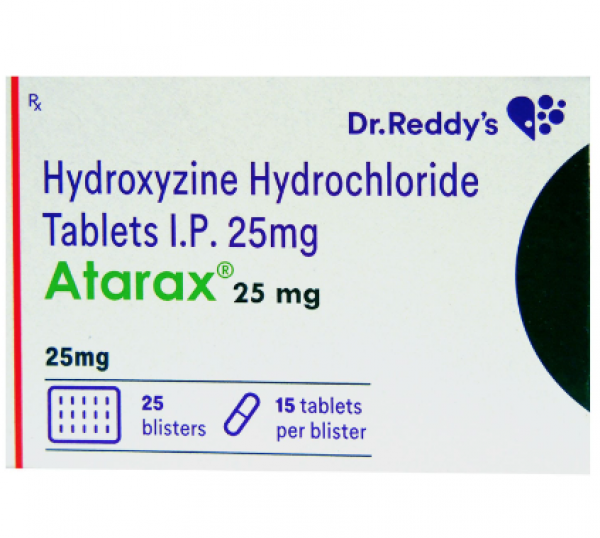 A box of Hydroxyzine (25mg) Tablets