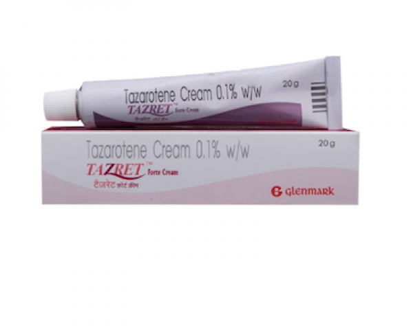A tube and a box of generic Tazarotene 0.1 % Cream