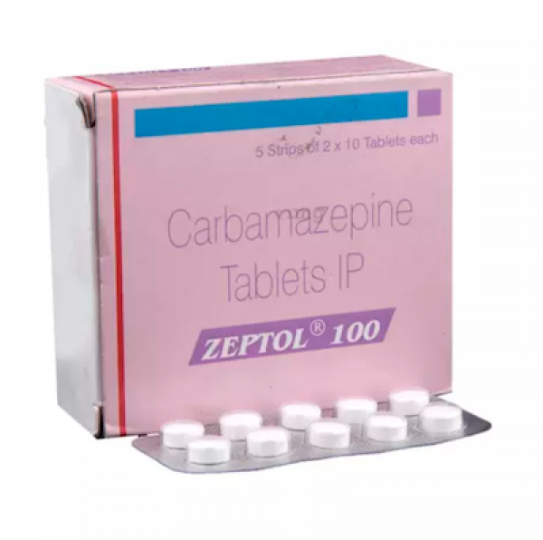 Box and blister strips of generic Carbamazepine 100mg Tablet