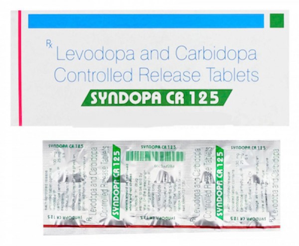 Box and blister strips of Levodopa (100mg) and Carbidopa (25mg) Tablet