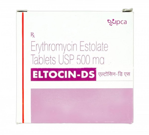 A box and a blister of generic Erythromycin 500 mg Tablet