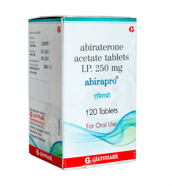 A box of Abiraterone Acetate 250mg tablets. 