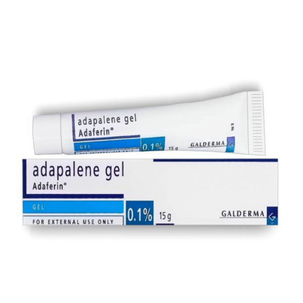 A box and a tube of generic Adapalene 0.1 % Gel (15gm Tube)