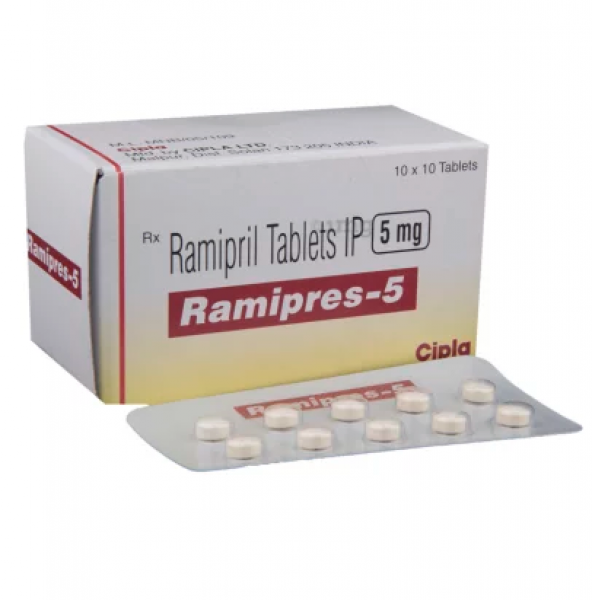 Box and blister strip of generic Ramipril 5mg Tablet