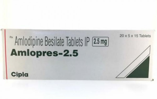 A box of Amlodipine Besylate 2.5mg tablets