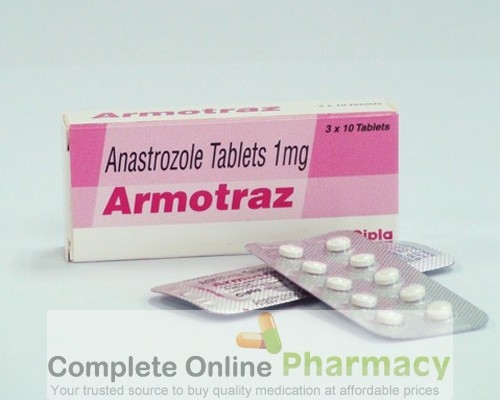 Two strips and a box of generic Anastrozole 1mg tablets