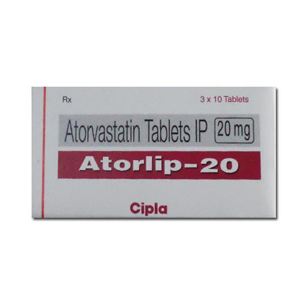 Box of generic Atorvastatin Calcium 20mg tablets