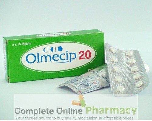 Strips and a box of generic Olmesartan Medoxomil 20mg tablets