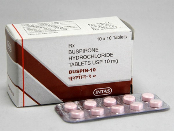 A box and a blister of Buspirone 10mg Tablet