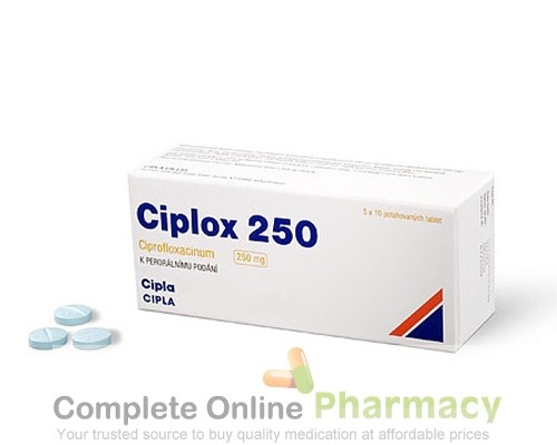 A box of generic ciprofloxacin hydrochloride 250mg tablet