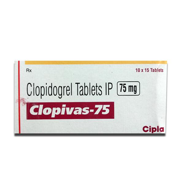 Box of generic Clopidogrel Bisulfate 75mg tablets