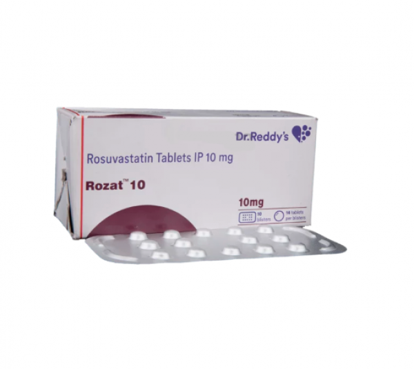 Box and blister strip of generic Rosuvastatin Calcium 10mg tablets
